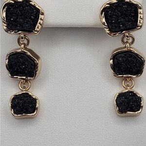 Sugarfix BAUBLEBAR Black and Gold Geode Look Geometric
Dangle Party Earrings